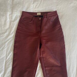 Wilfred Melina Red Faux Leather Pants  — Size 29